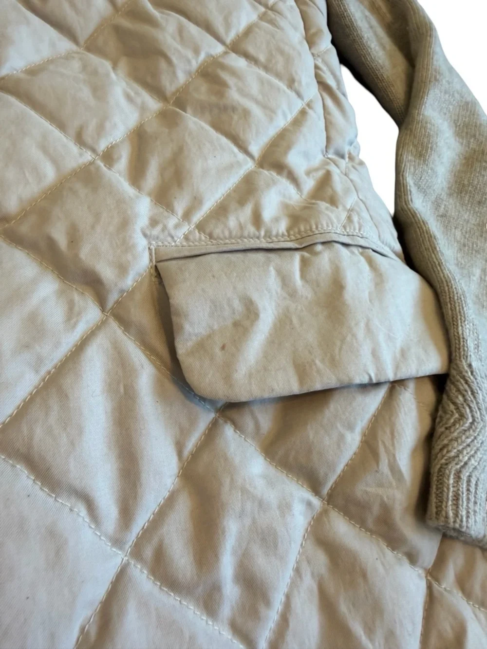 Bogner Down Filled Diamond Quilted Jacket Wool Sleeves Sweater Size 8 Women's